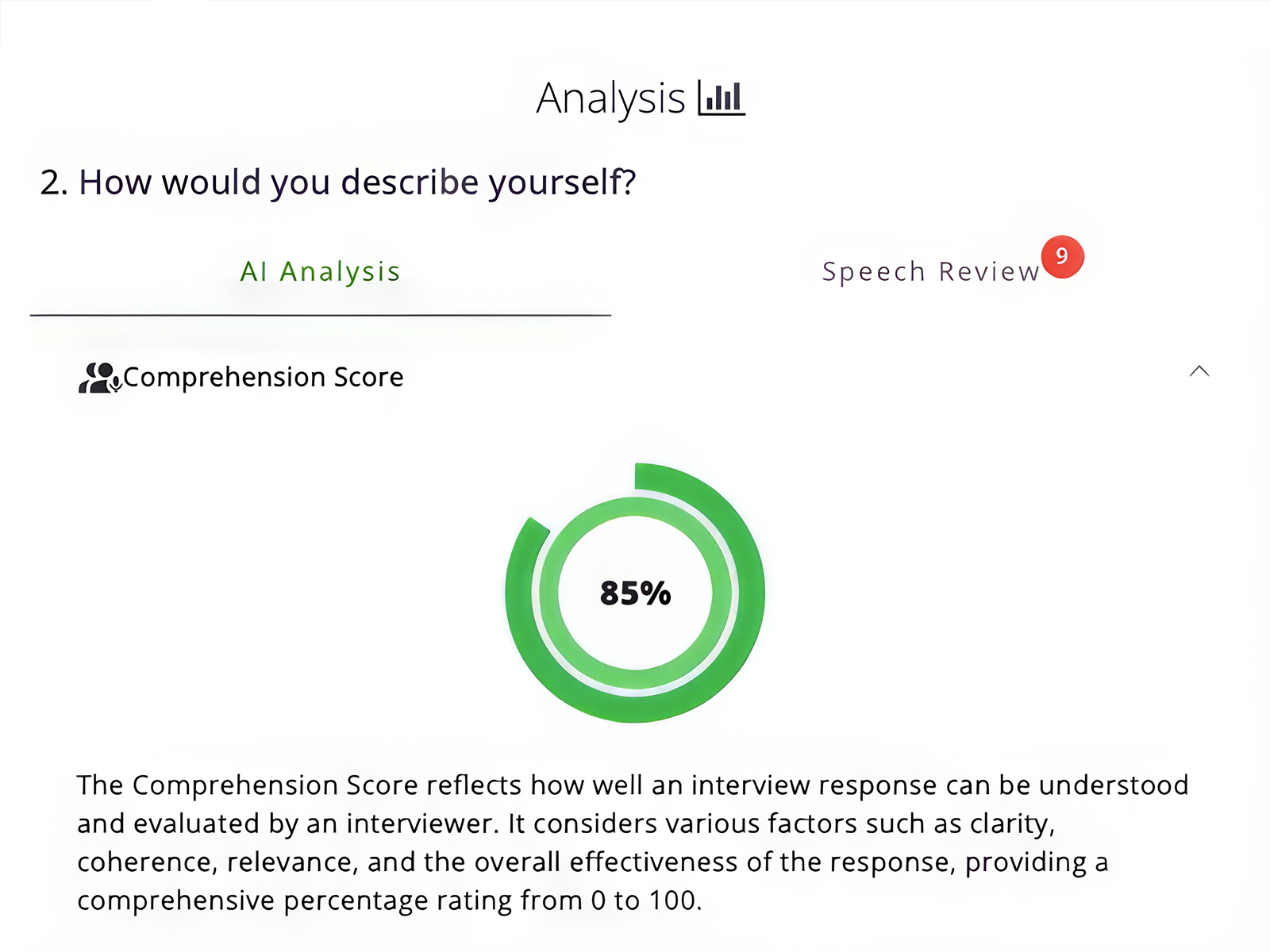 screenshot of comprehensive analysis report